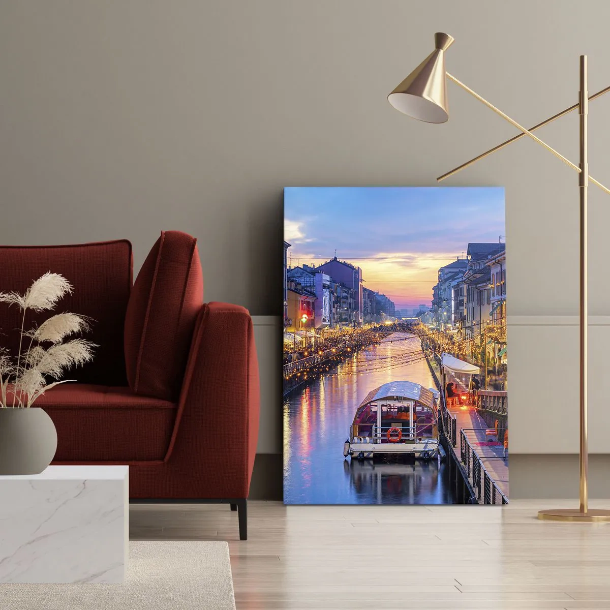 Canvas picture - Evening of Light and Fun - 55x100 cm
