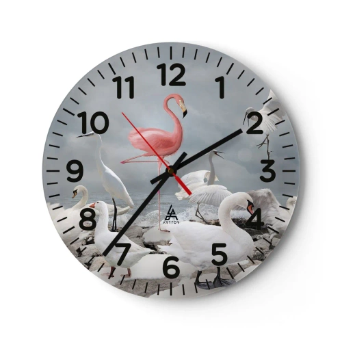 Wall clock - Clock on glass - Where Did I Come from? - 40x40 cm