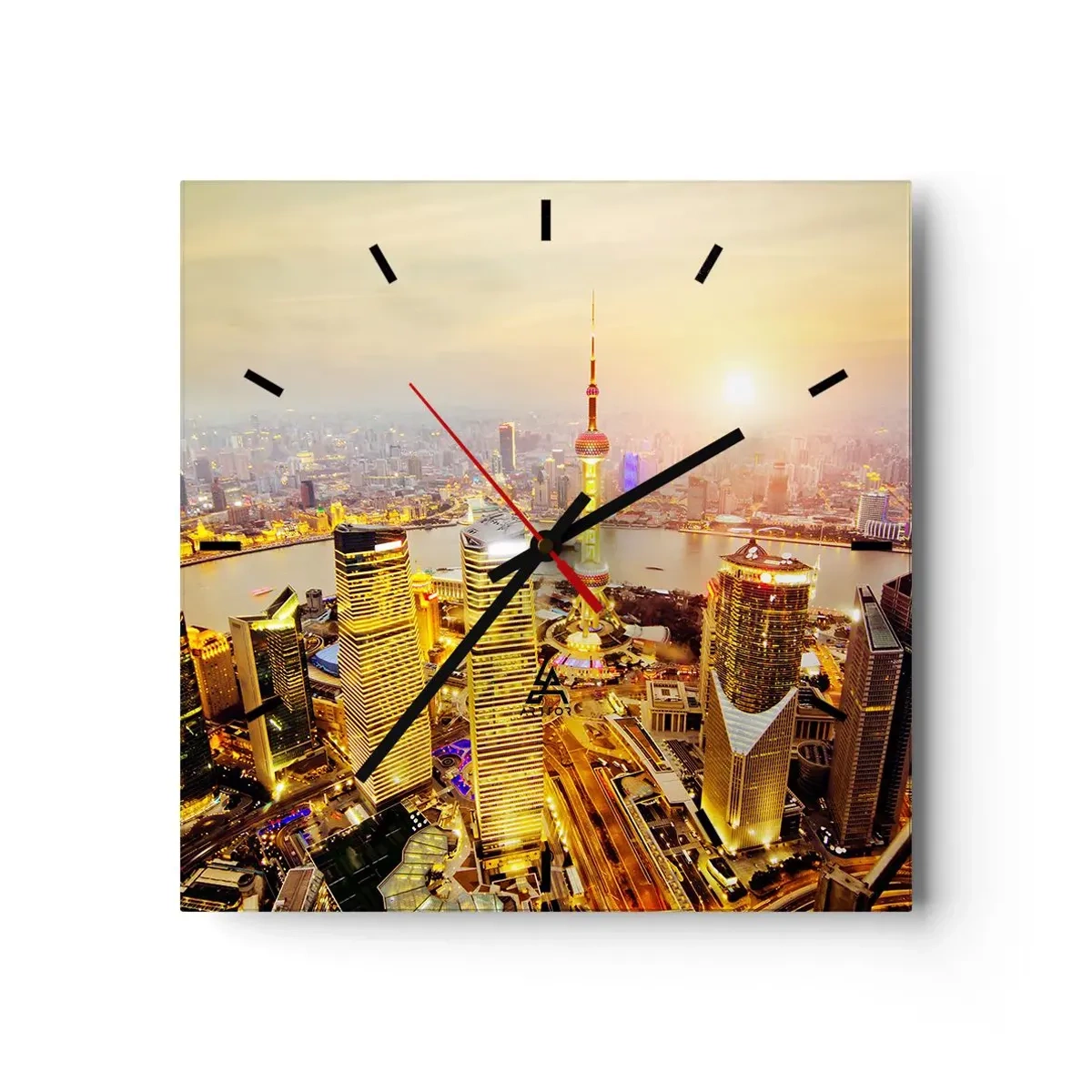 Wall clock - Clock on glass - Asian Dream - 30x30 cm