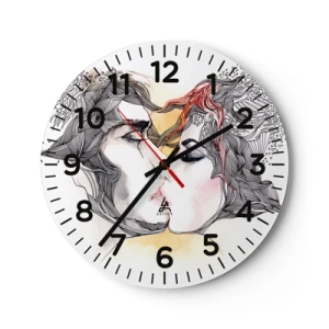 Wall clock - Clock on glass - World Does Not Exist - 30x30 cm