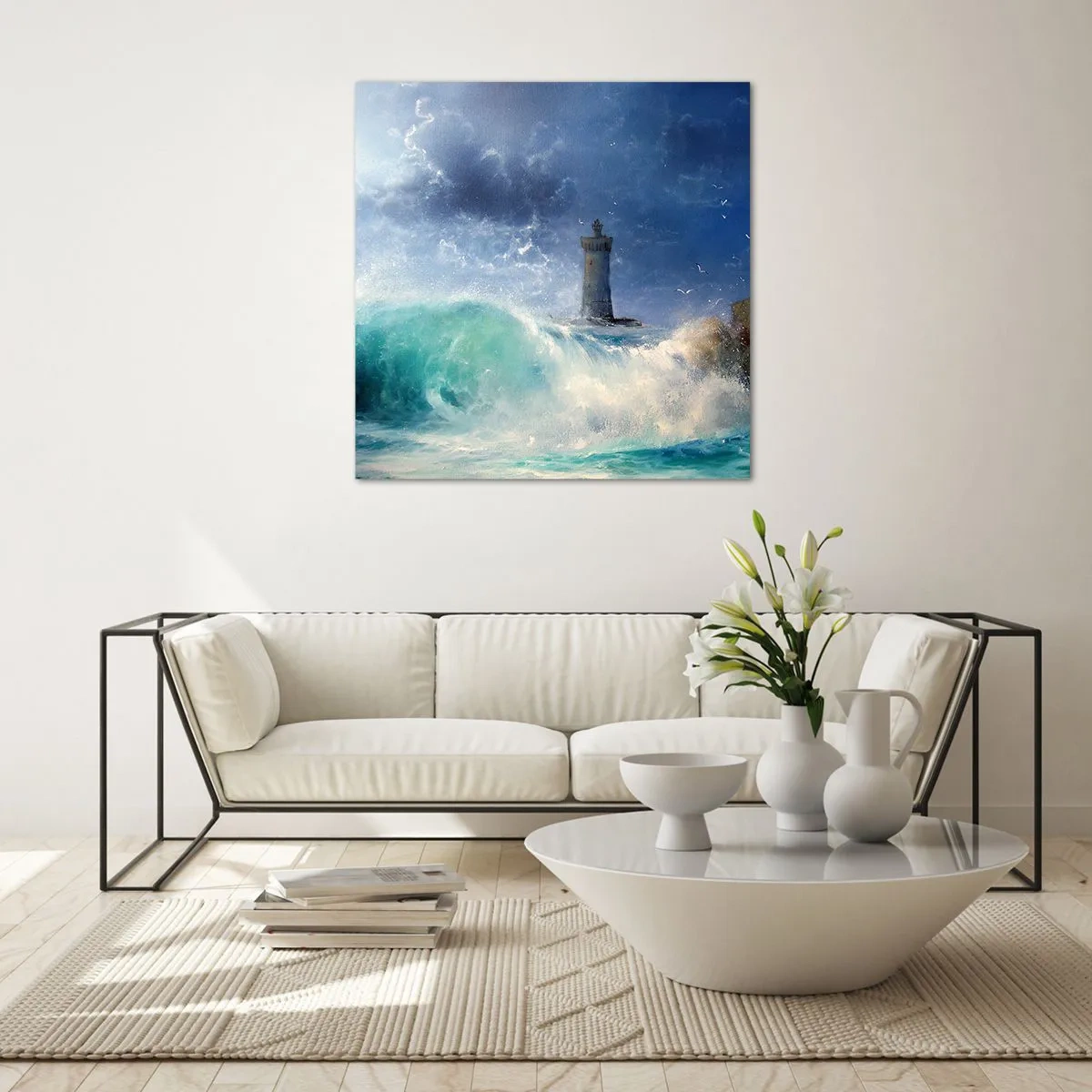 Glass picture - Standing Guard against the Elements - 50x50 cm