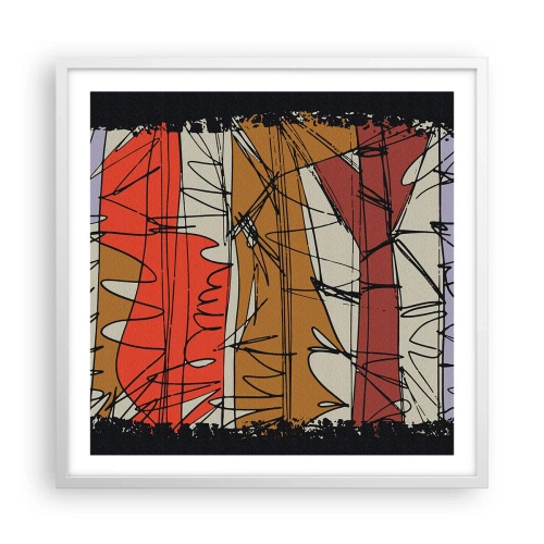 Poster in white frmae - Spontaneous Composition - 60x60 cm