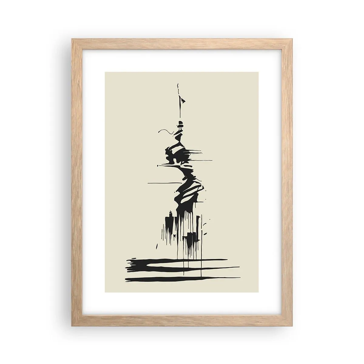 Poster in light oak frame - Hasty Abstract - 30x40 cm