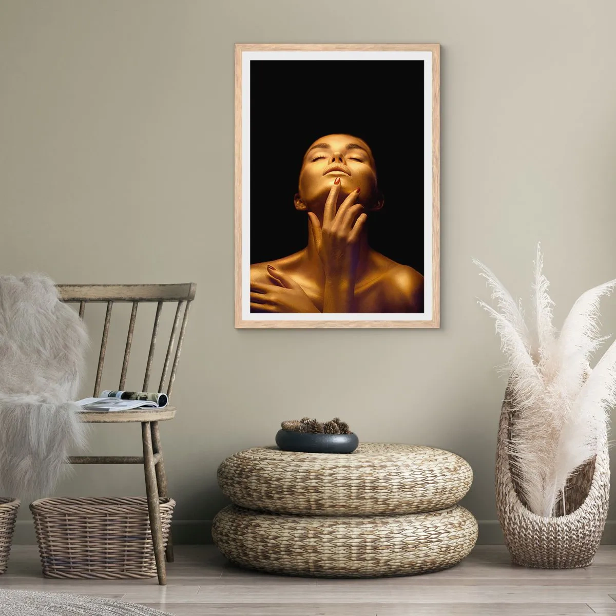 Poster in light oak frame - Like Golden Silk - 40x50 cm