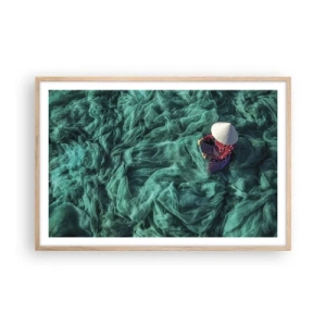 Poster in light oak frame - In the Sea of Nets - 91x61 cm