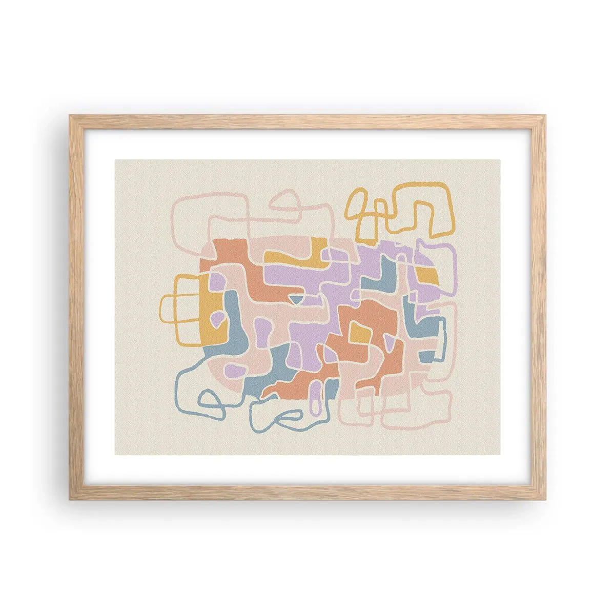 Poster in light oak frame - Maze - Joyful Adventure - 50x40 cm