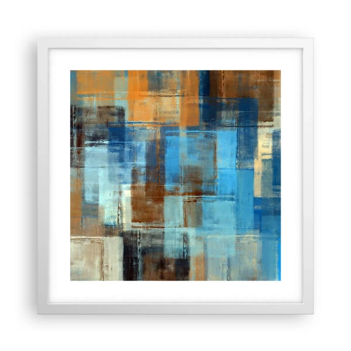 Poster in white frmae - Through Blue Curtain - 40x40 cm