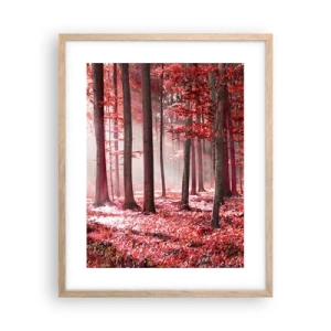 Poster in light oak frame - Red Equally Beautiful - 40x50 cm
