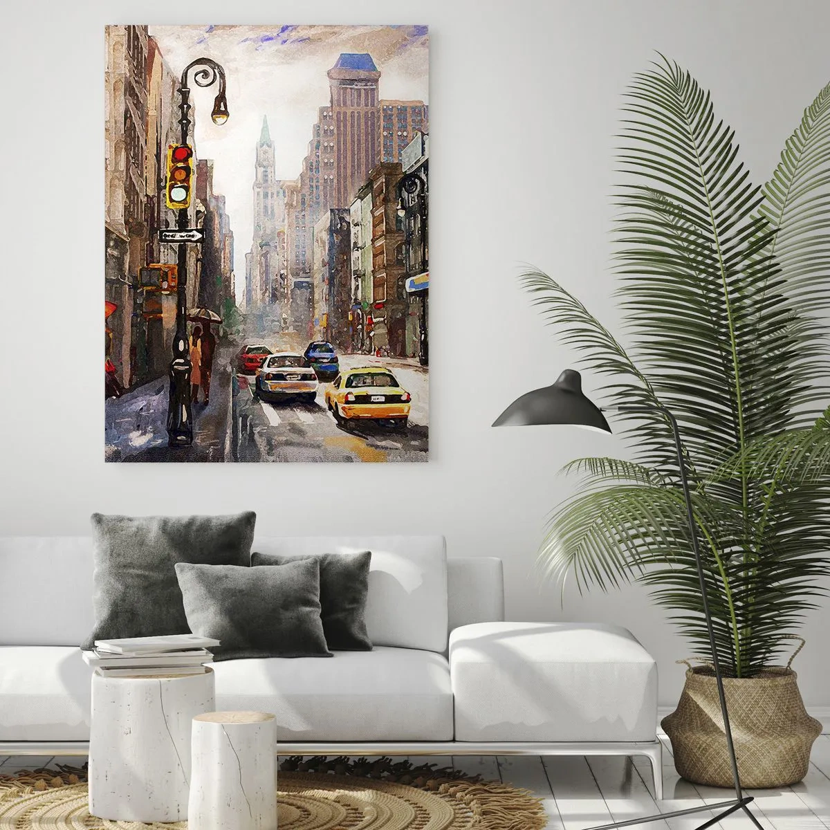 Glass picture - New York - Colourful in Rain - 50x70 cm