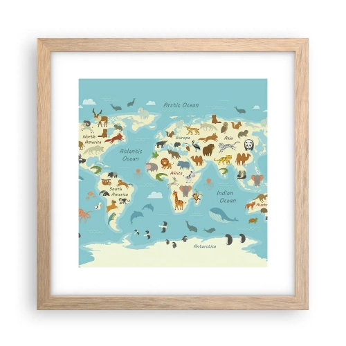 Poster in light oak frame - Good Neighbours - 30x30 cm