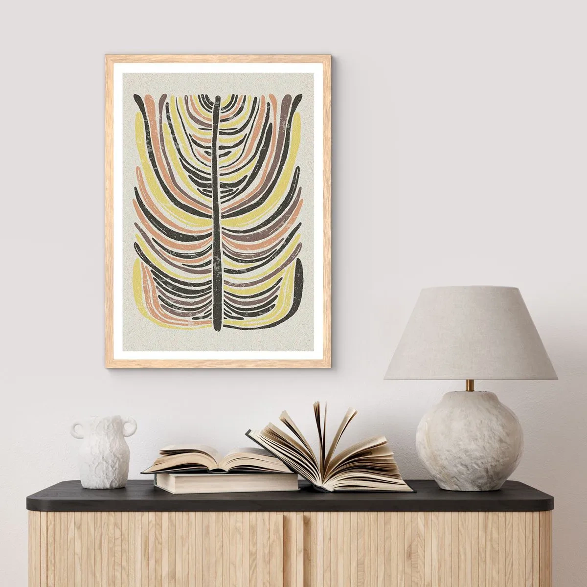 Poster in light oak frame - Abstract: Life to the Full - 50x70 cm
