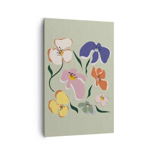 Canvas picture - Pansies in a Row - 80x120 cm