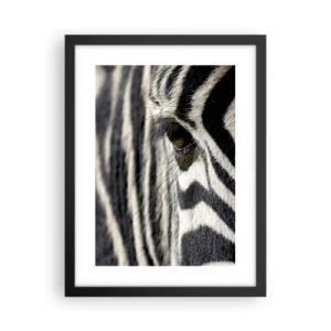 Poster in black frame - Striped Portrait - 30x40 cm