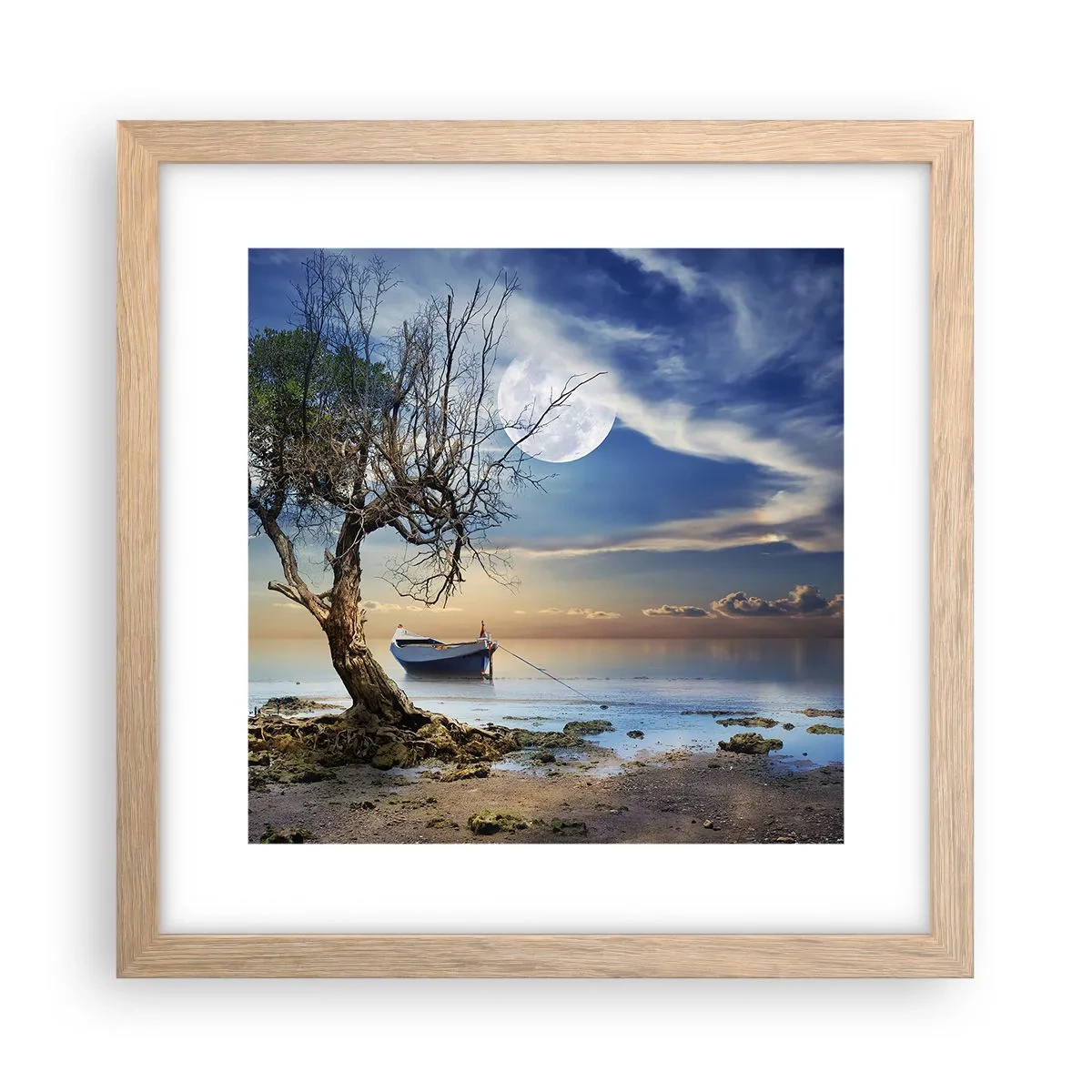 Poster in light oak frame - Is this the Beginning or the End? - 30x30 cm