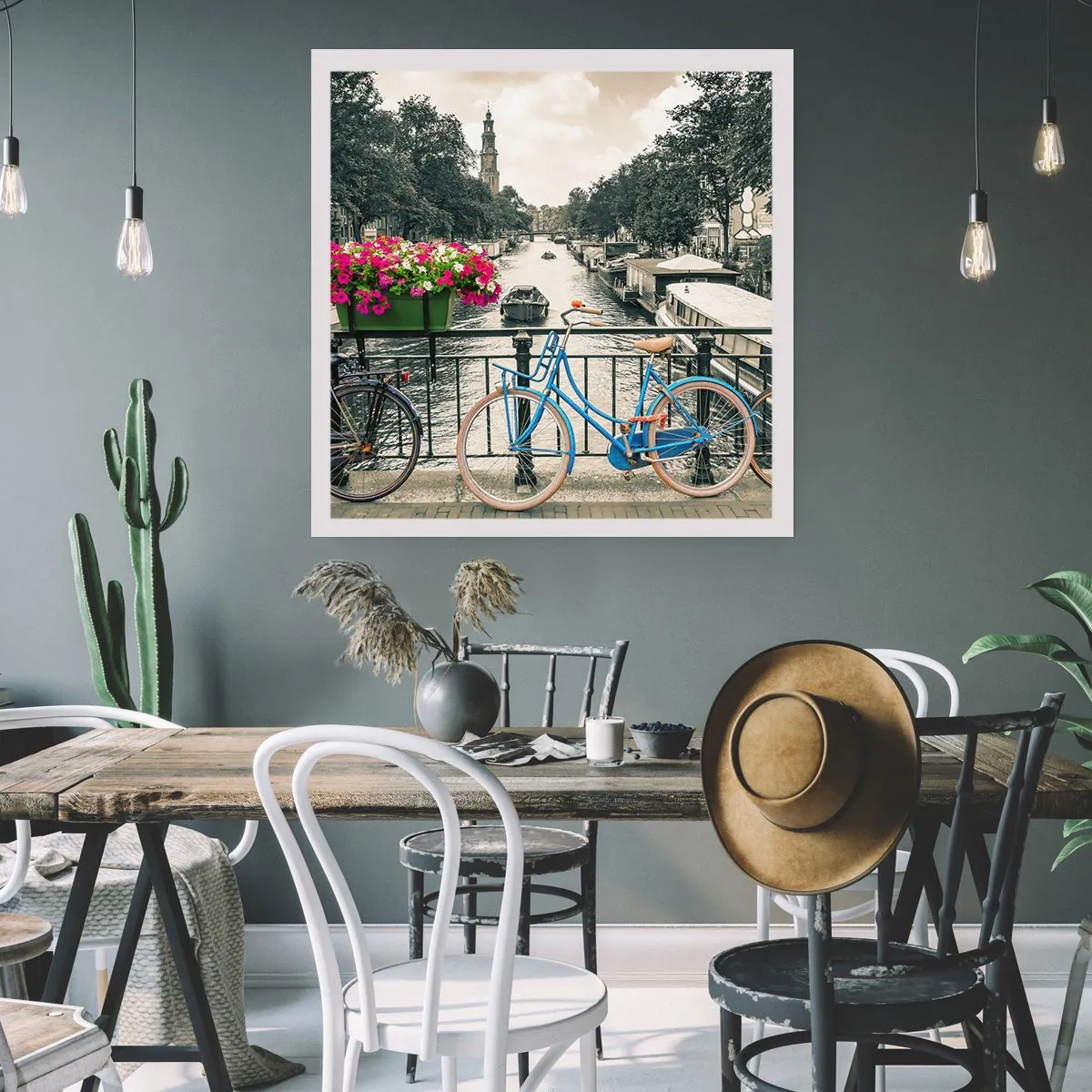 Poster - Colour of a Street in Amsterdam - 30x30 cm