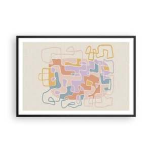 Poster in black frame - Maze - Joyful Adventure - 91x61 cm