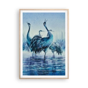 Poster in light oak frame - Morning Encounter - 70x100 cm