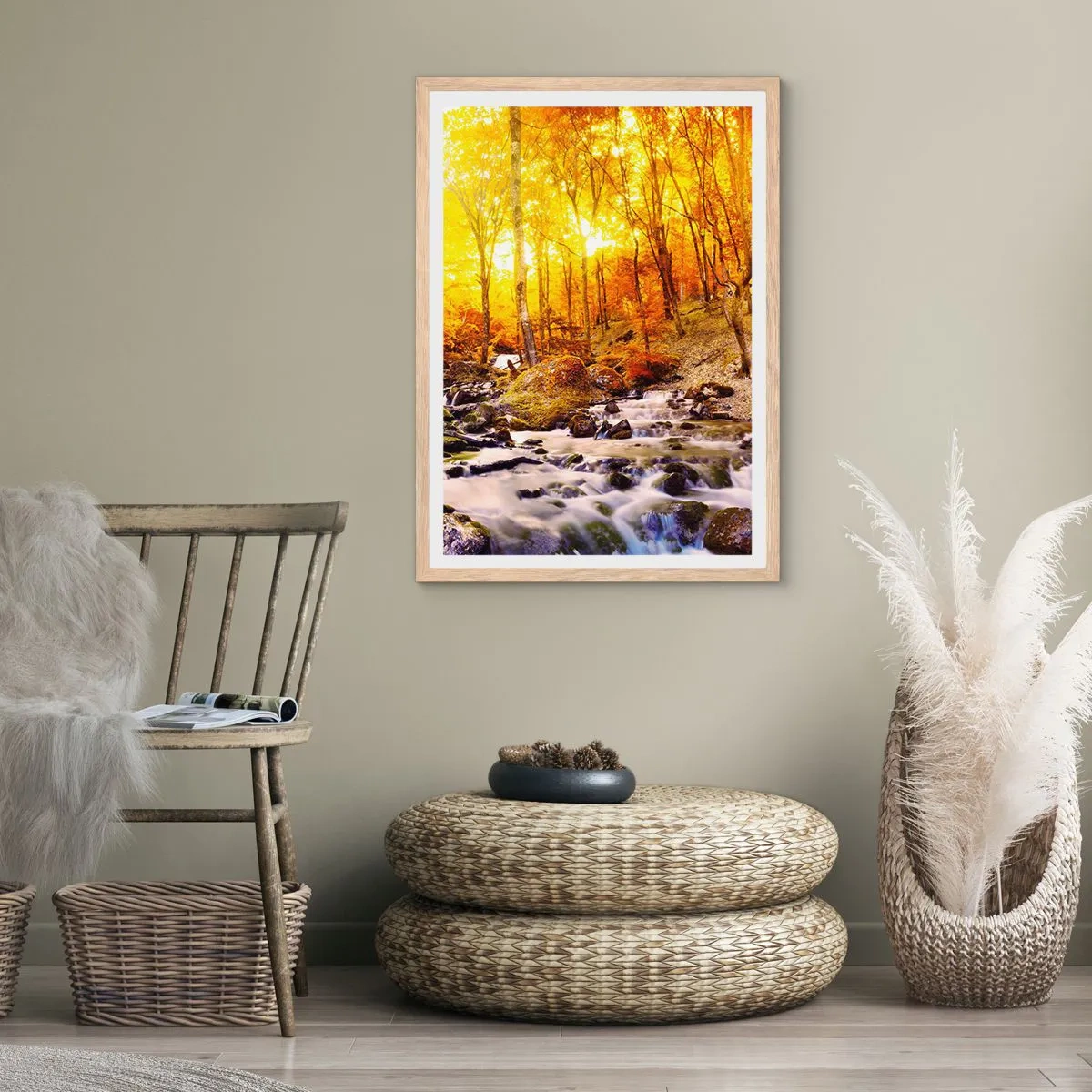 Poster in light oak frame - Stones Set in Gold and Platinum - 30x40 cm