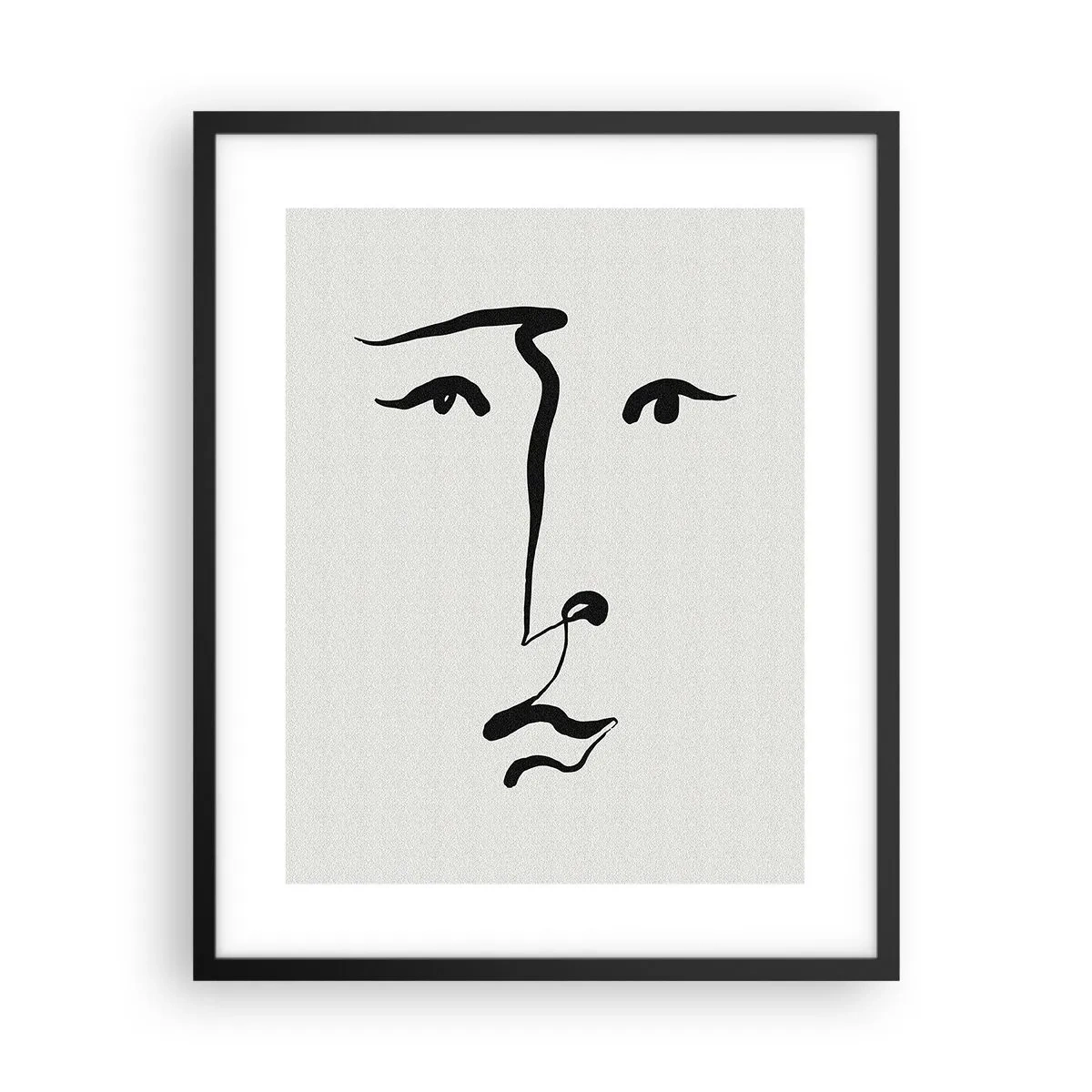 Poster in black frame - Portrait with One Stroke - 40x50 cm