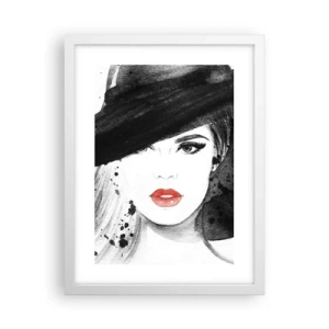 Poster in white frmae - Lady in Black - 30x40 cm