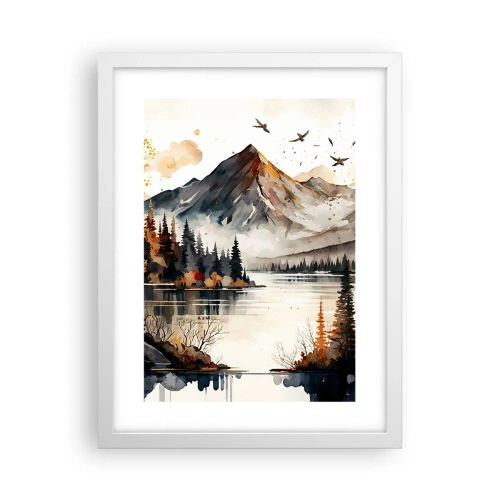 Poster in white frmae - Golden Autumn in the Mountains - 30x40 cm
