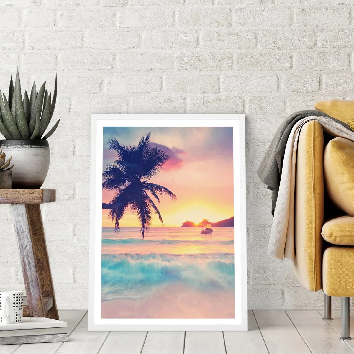 Poster in white frmae - Evening in a Bay - 61x91 cm
