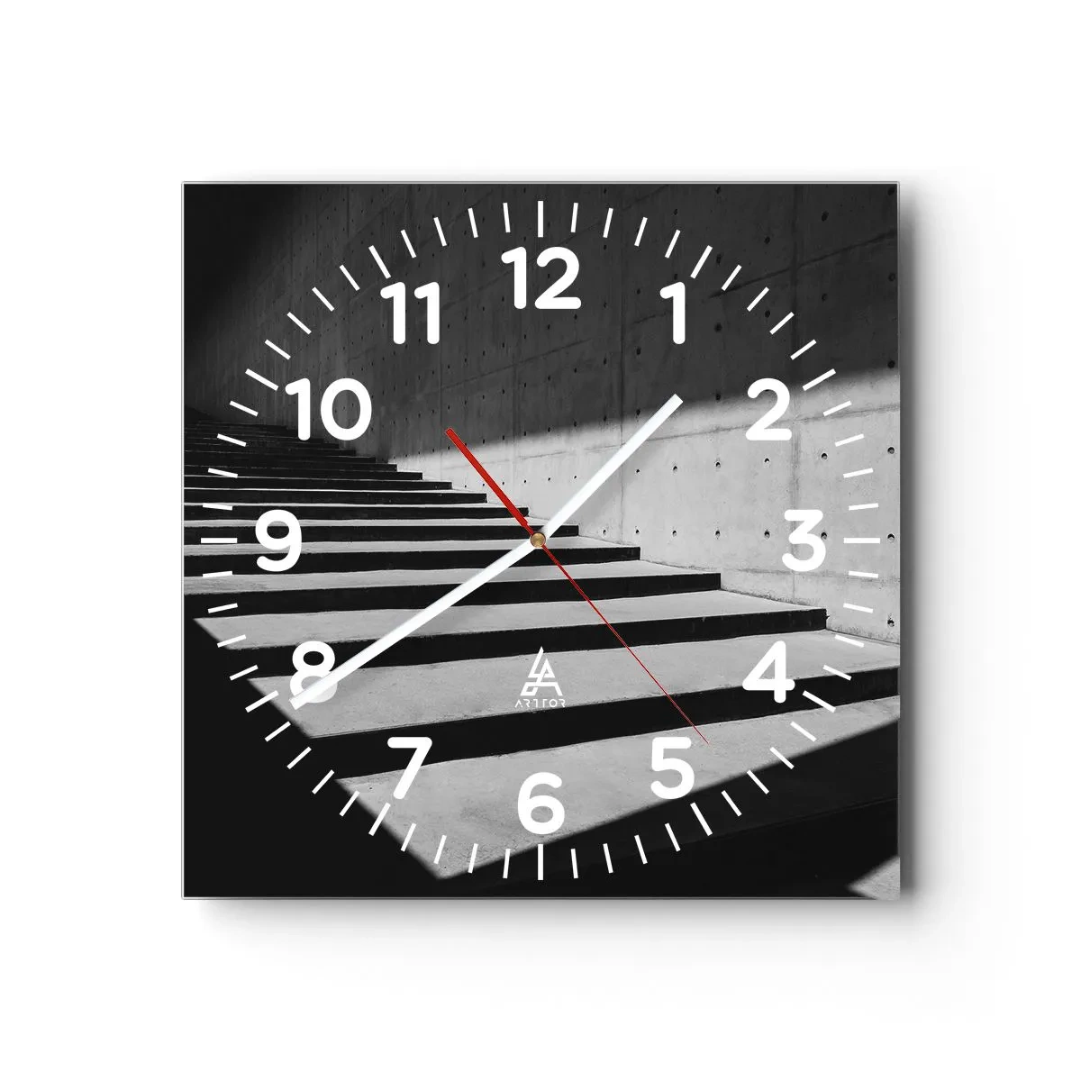 Wall clock - Clock on glass - Raw Beauty of Modernism - 40x40 cm