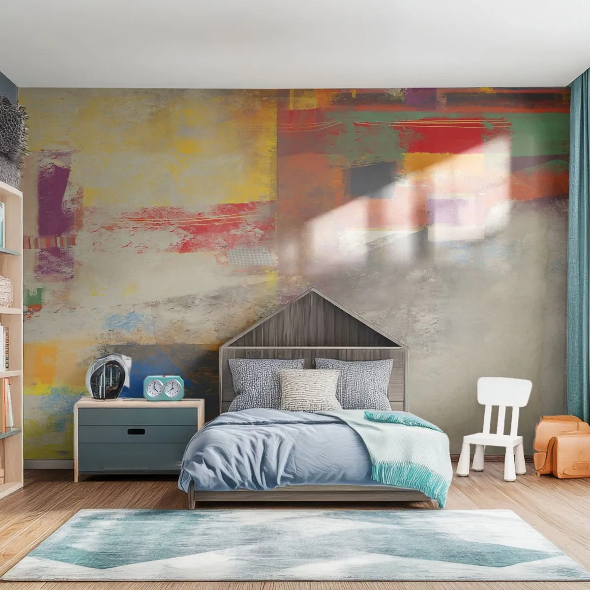 Photo Wallpaper Standard Eco - Geometry of Colours - Abstraction, Piece, Painting - 500x350 cm