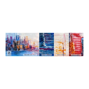 Photo Wallpaper Sample Standard Eco - Joyful Metropolis - City, Architecture, Skyscrapers - 100x30 cm