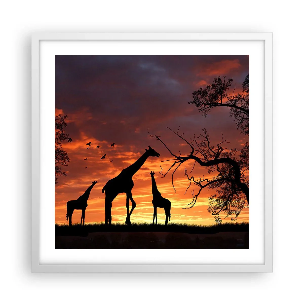 Poster in white frmae - Small Dinner among Close Ones - 50x50 cm