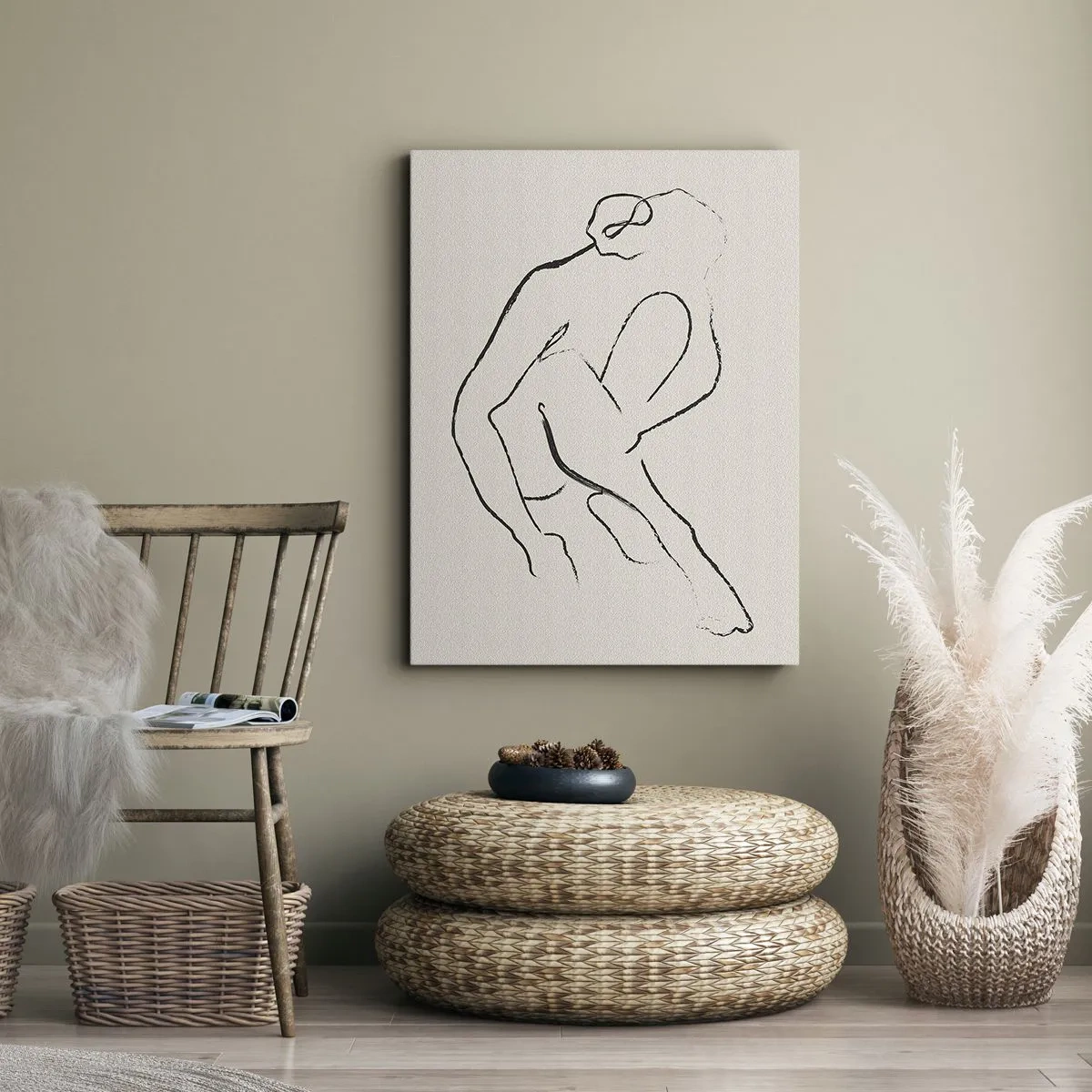 Canvas picture - Intimate Sketch - 65x120 cm