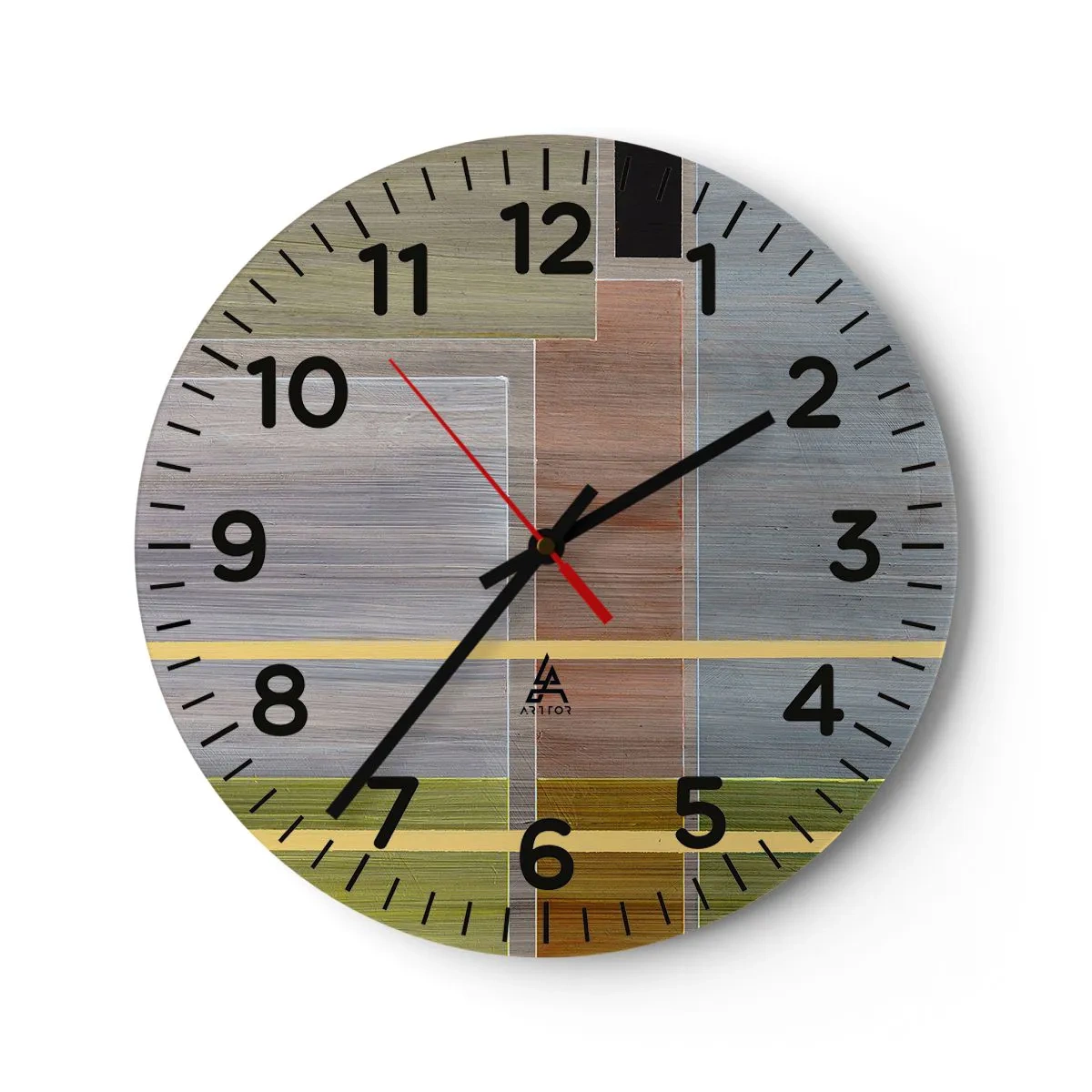 Wall clock - Clock on glass - Straight and Calm - 40x40 cm