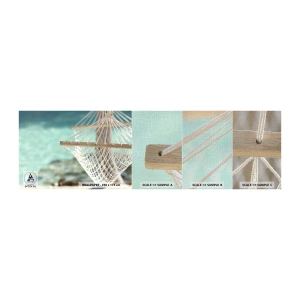 Photo Wallpaper Sample Premium Canvas - Relax Time - Hammock, Beach, Travels - 100x30 cm