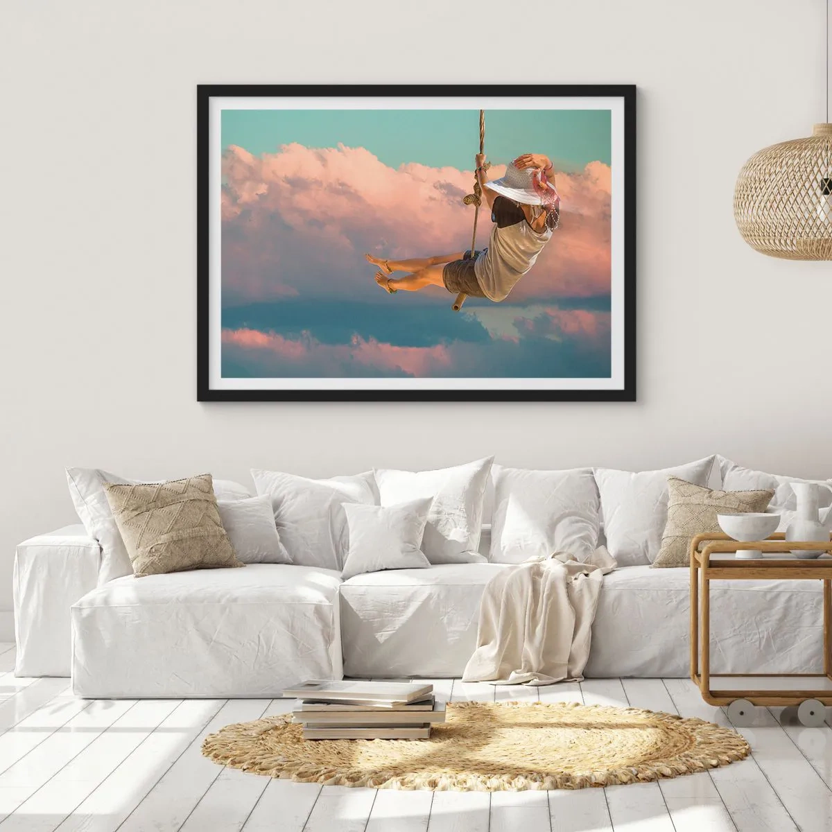 Poster in black frame - Fun in the Clouds - 40x30 cm