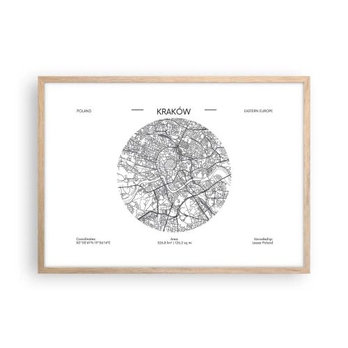 Poster in light oak frame - Anatomy of Crocow - 70x50 cm