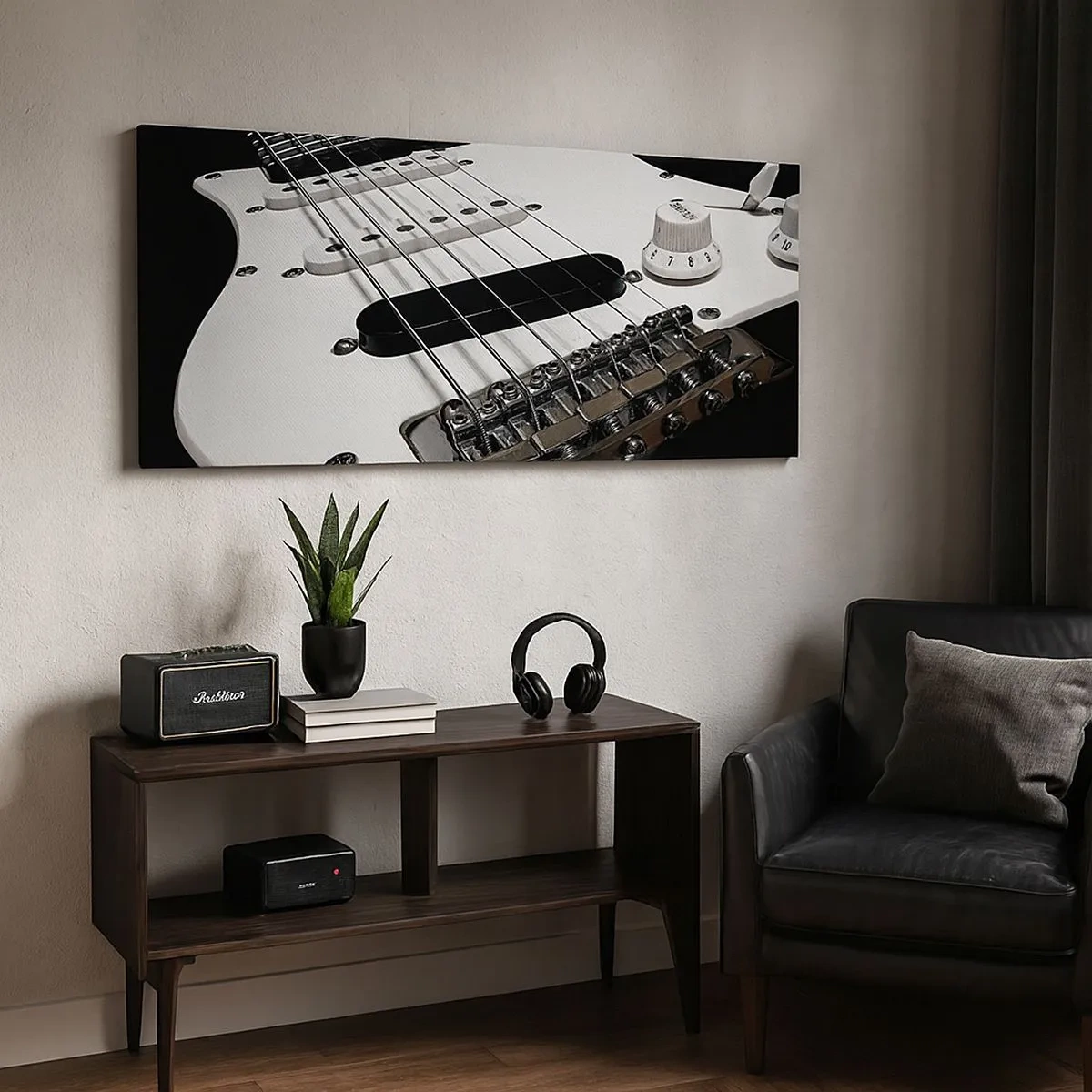 Canvas picture - Sound Hidden in White - 100x40 cm