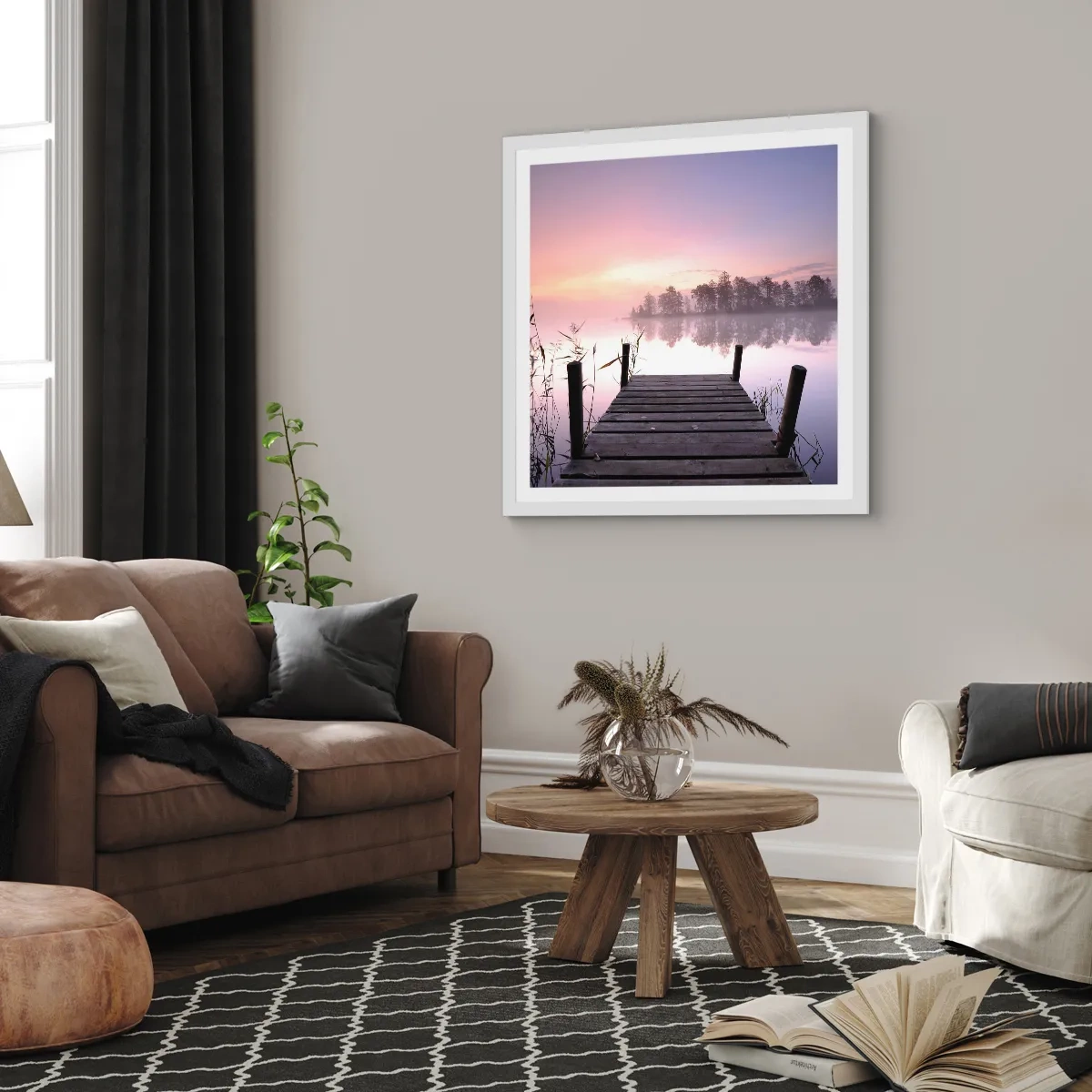 Poster in white frmae - Out from a Lilac Fog… - 40x40 cm