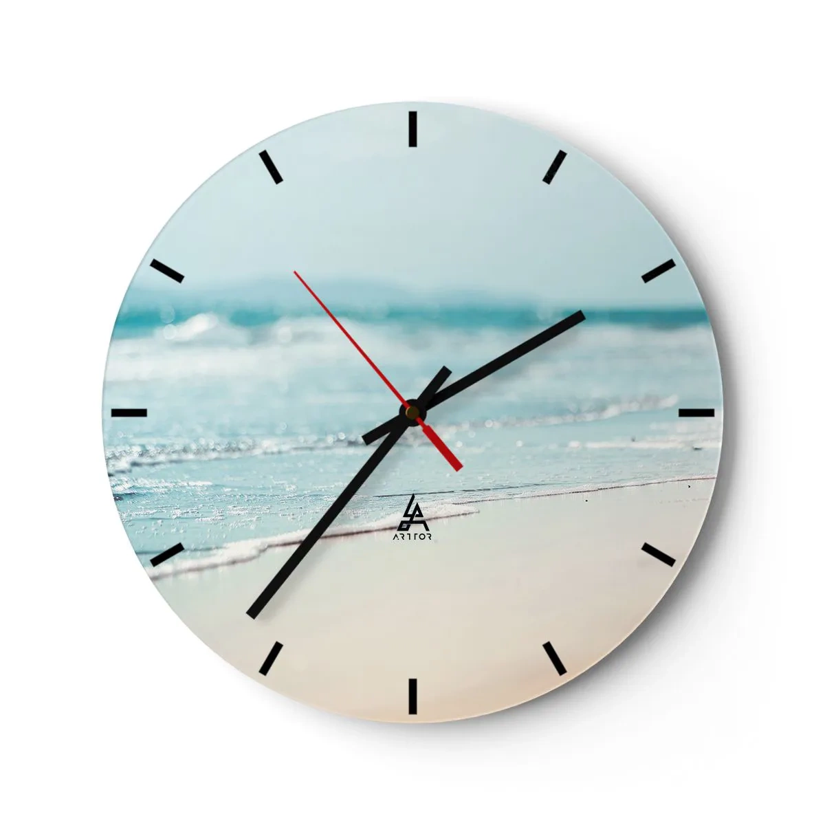 Wall clock - Clock on glass - Warmth and Breeze - 40x40 cm