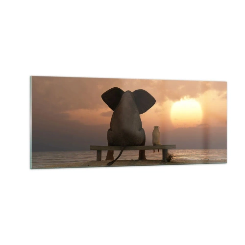 Glass picture - It Feels Good to Be Quiet Together - 100x40 cm