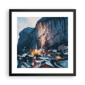 Poster in black frame - Sparkling Winter Spirit - 40x40 cm