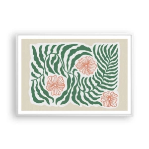 Poster in white frmae - Blossoming in Green - 100x70 cm