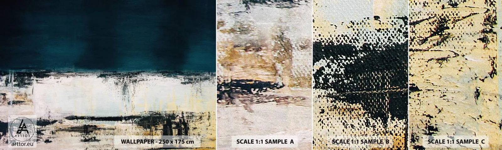 Photo Wallpaper Sample Self-Adhesive Deluxe Sticker - Horizontal Compostion - Abstraction, Piece, Painting - 100x30 cm