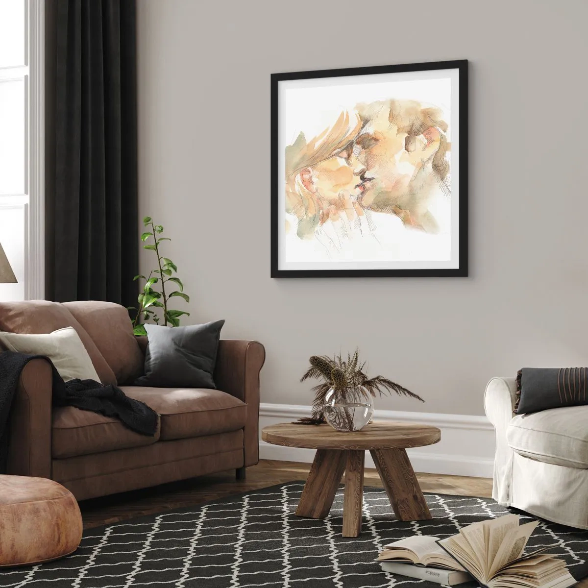 Poster in black frame - The Missing Half? - 30x30 cm