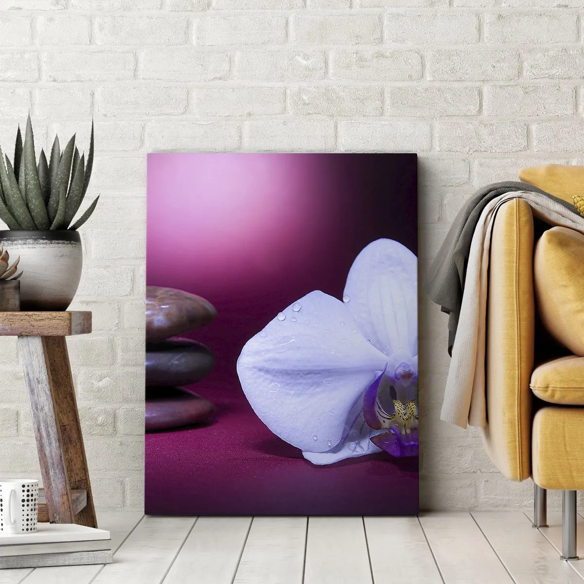 Canvas picture - Study of Freshness in Purple - 45x80 cm