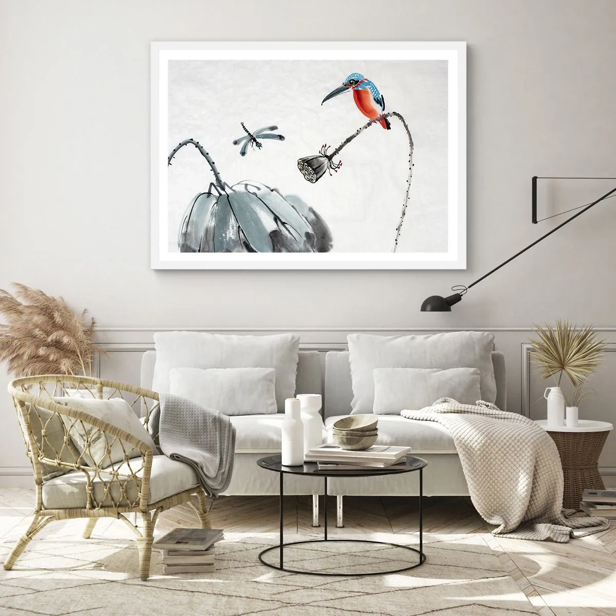 Poster in white frmae - Life of a Meadow - 50x40 cm