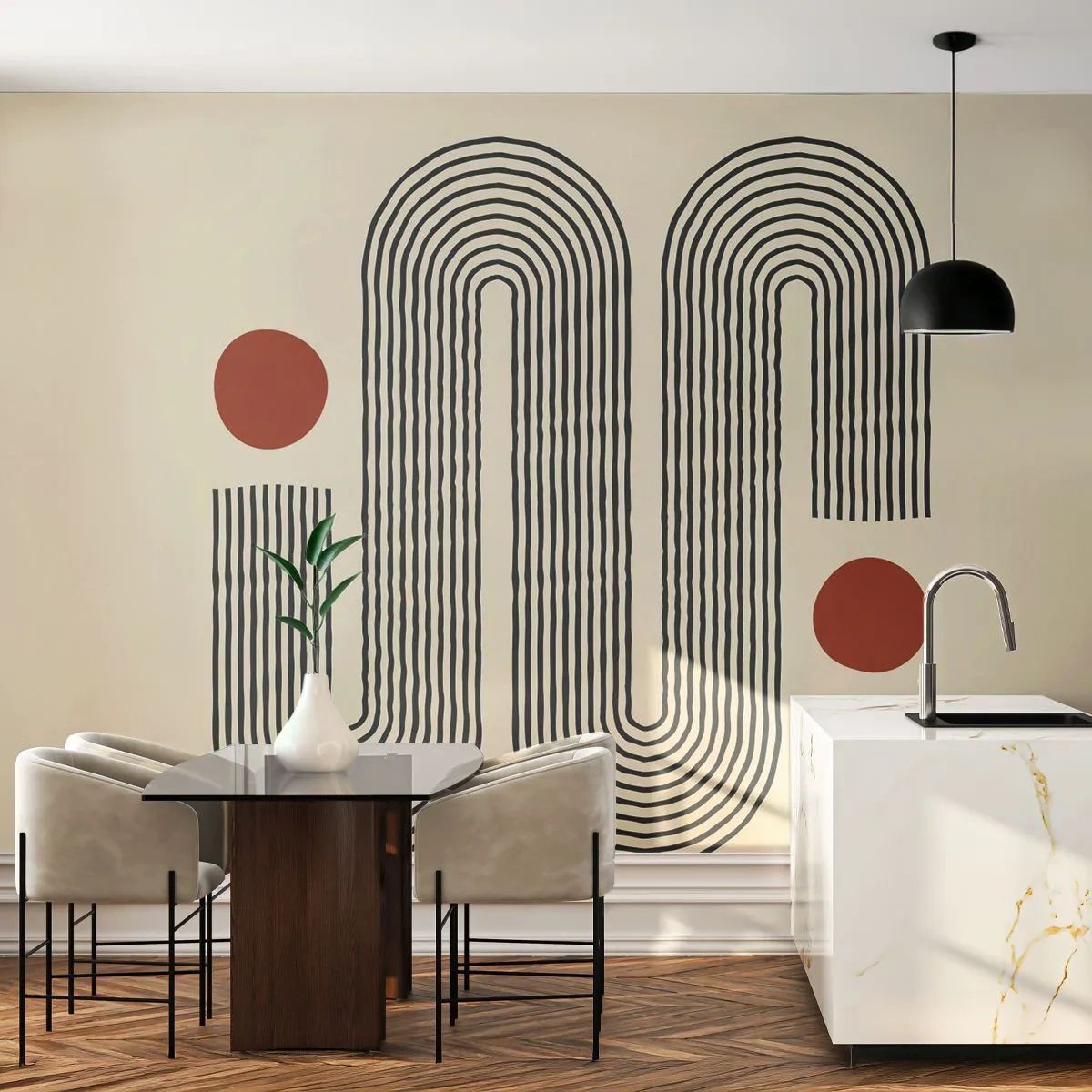 Self-Adhesive Photo Wallpaper Deluxe Sticker - From Beginning till the End - Abstraction, Graphics, Minimalism - 250x175 cm