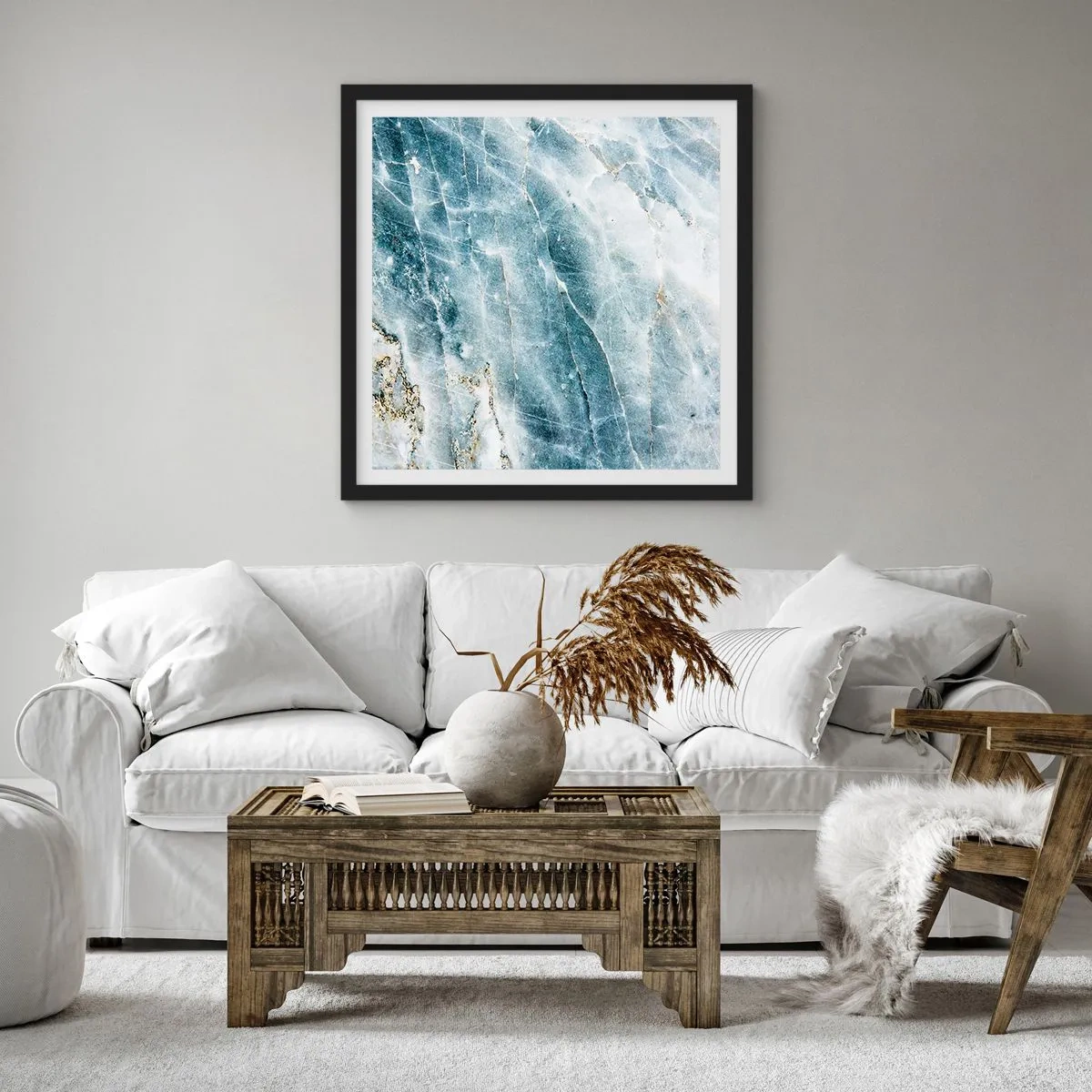 Poster in black frame - Icy World - 60x60 cm