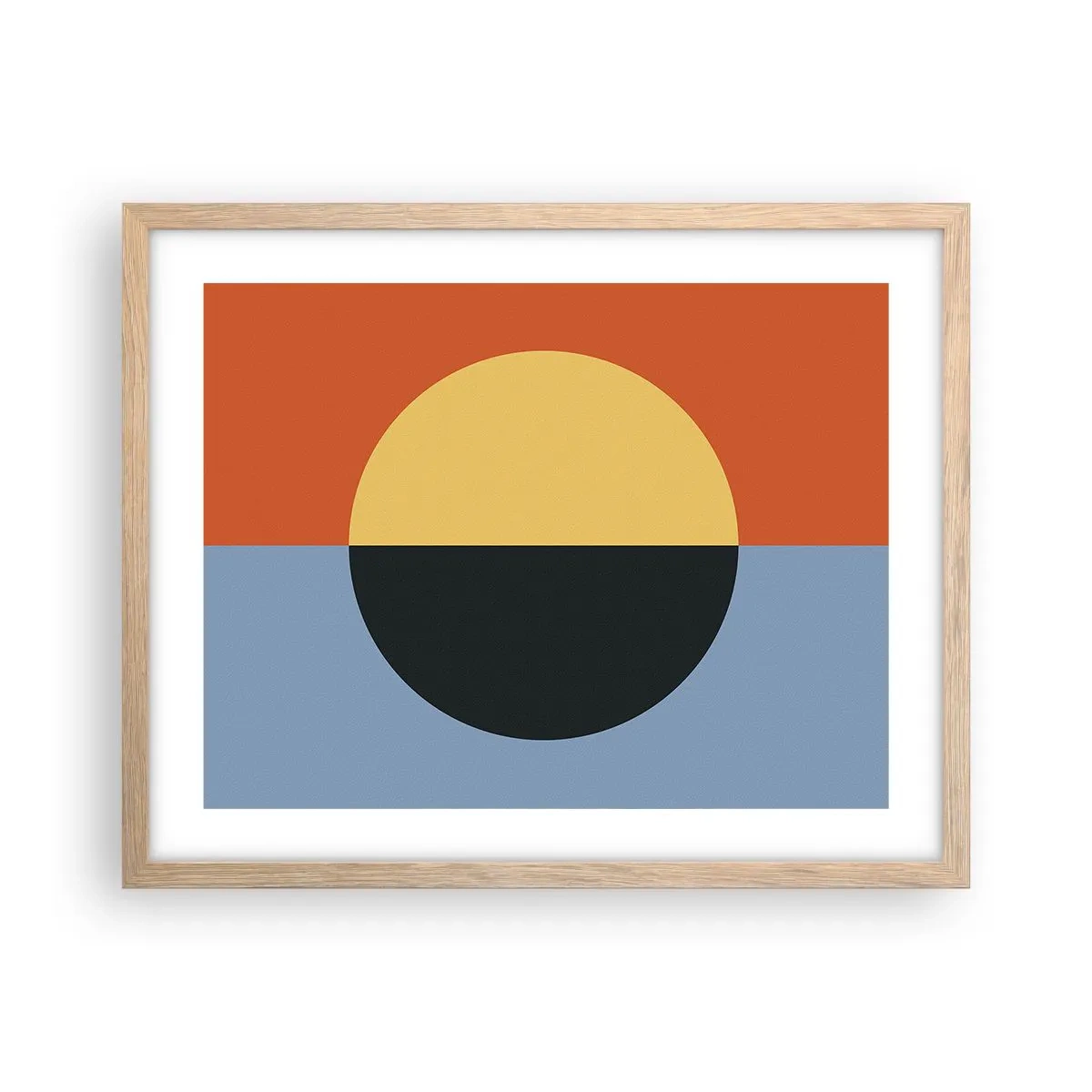 Poster in light oak frame - Composition of Warm and Cool - 50x40 cm