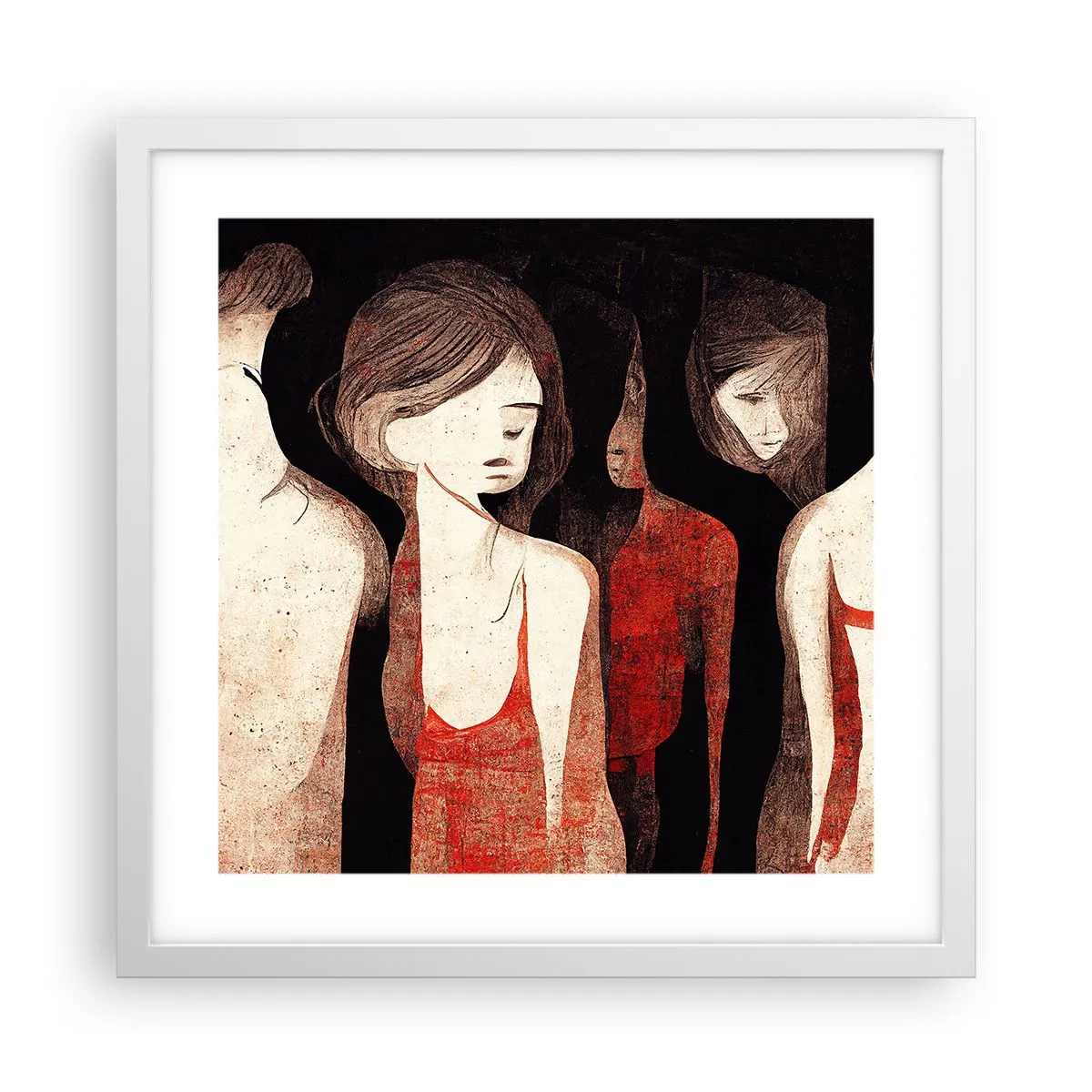 Poster in white frmae - Madonnas from Darkness - 40x40 cm