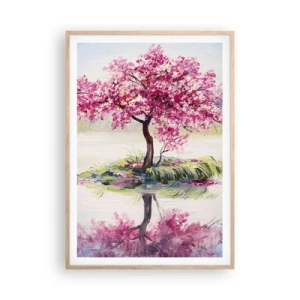 Poster in light oak frame - Spring Holiday - 70x100 cm